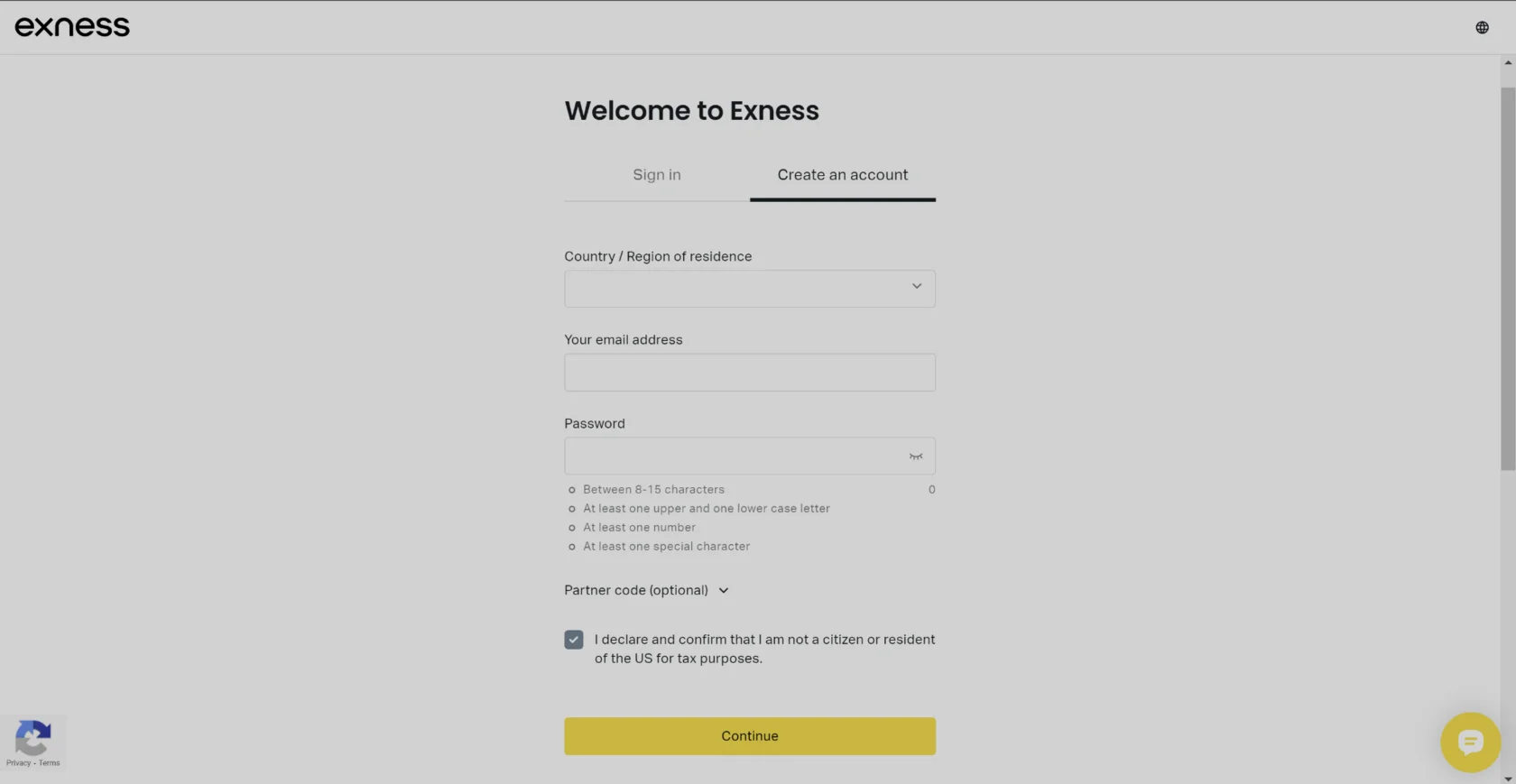 exness trading login